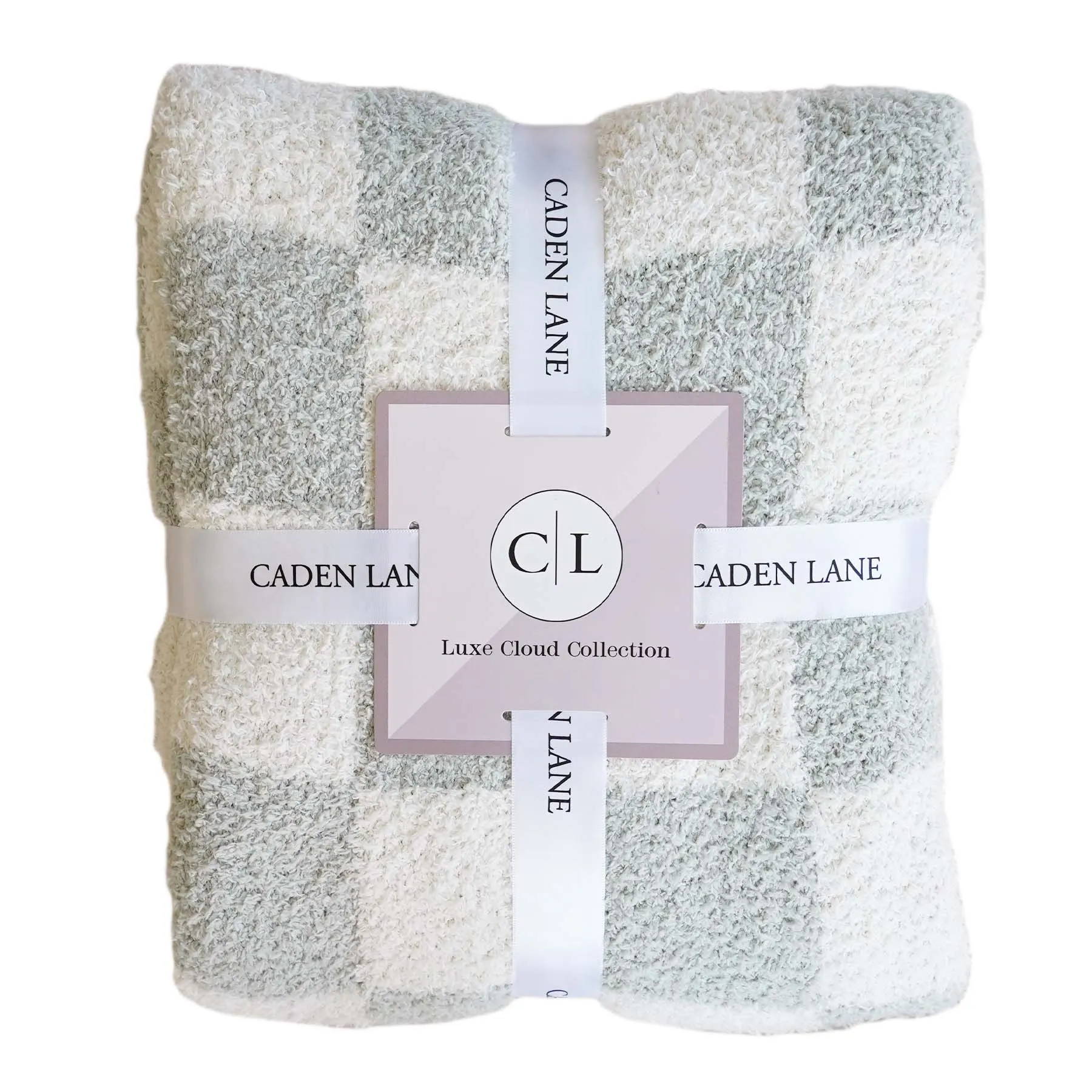 CuddleLane™ Luxe Blankets | Sage Check