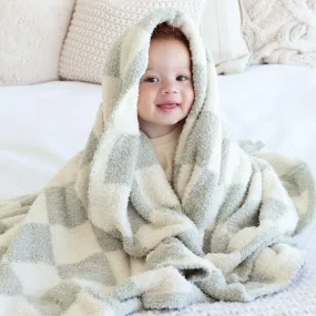 CuddleLane™ Luxe Blankets | Sage Check