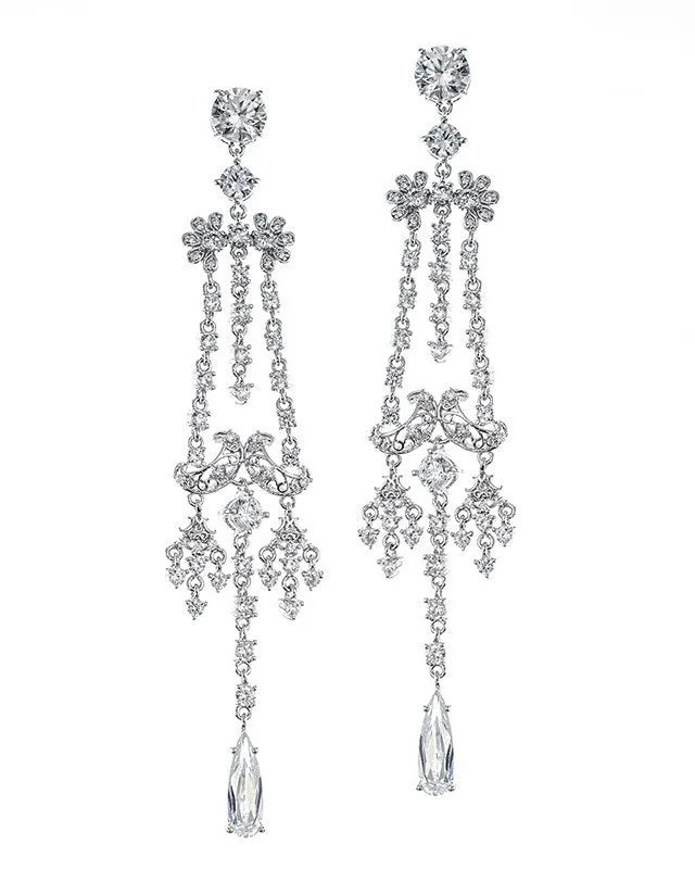 CZ Shoulder Duster Earrings