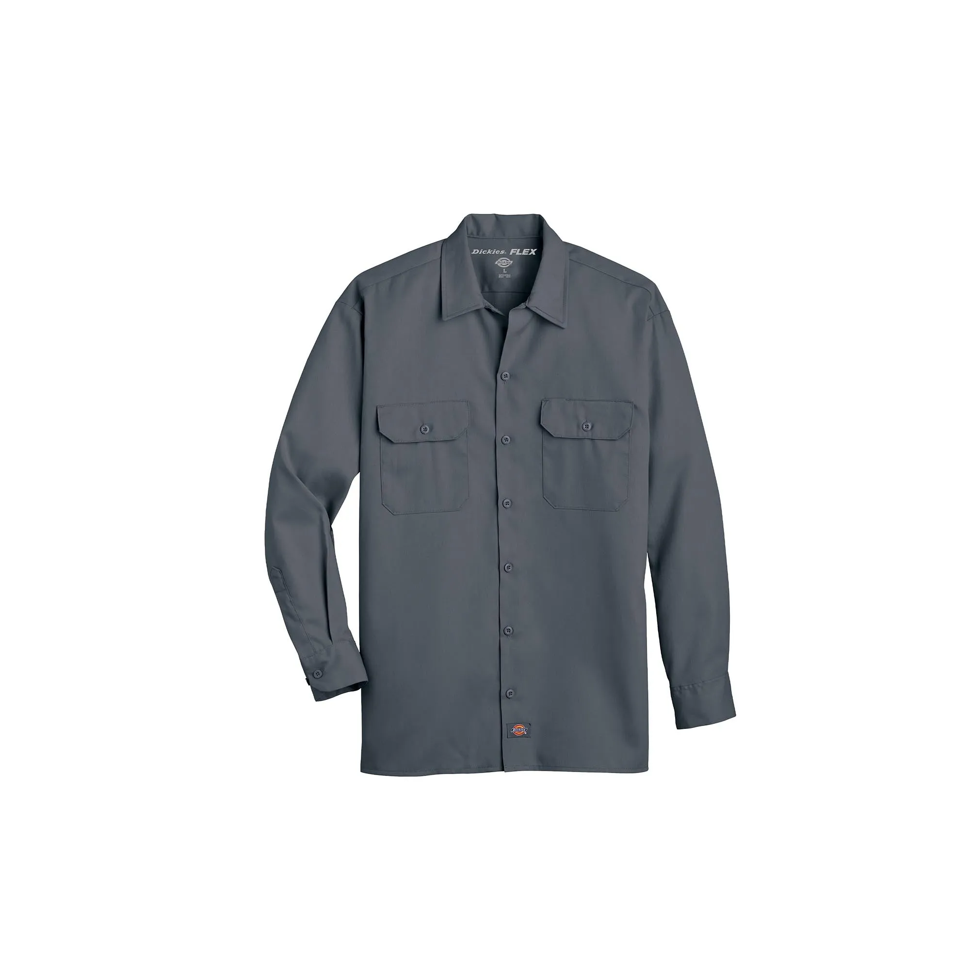 Dickies FLEX Relaxed Fit Long Sleeve Twill Work Shirt Charcoal Gray