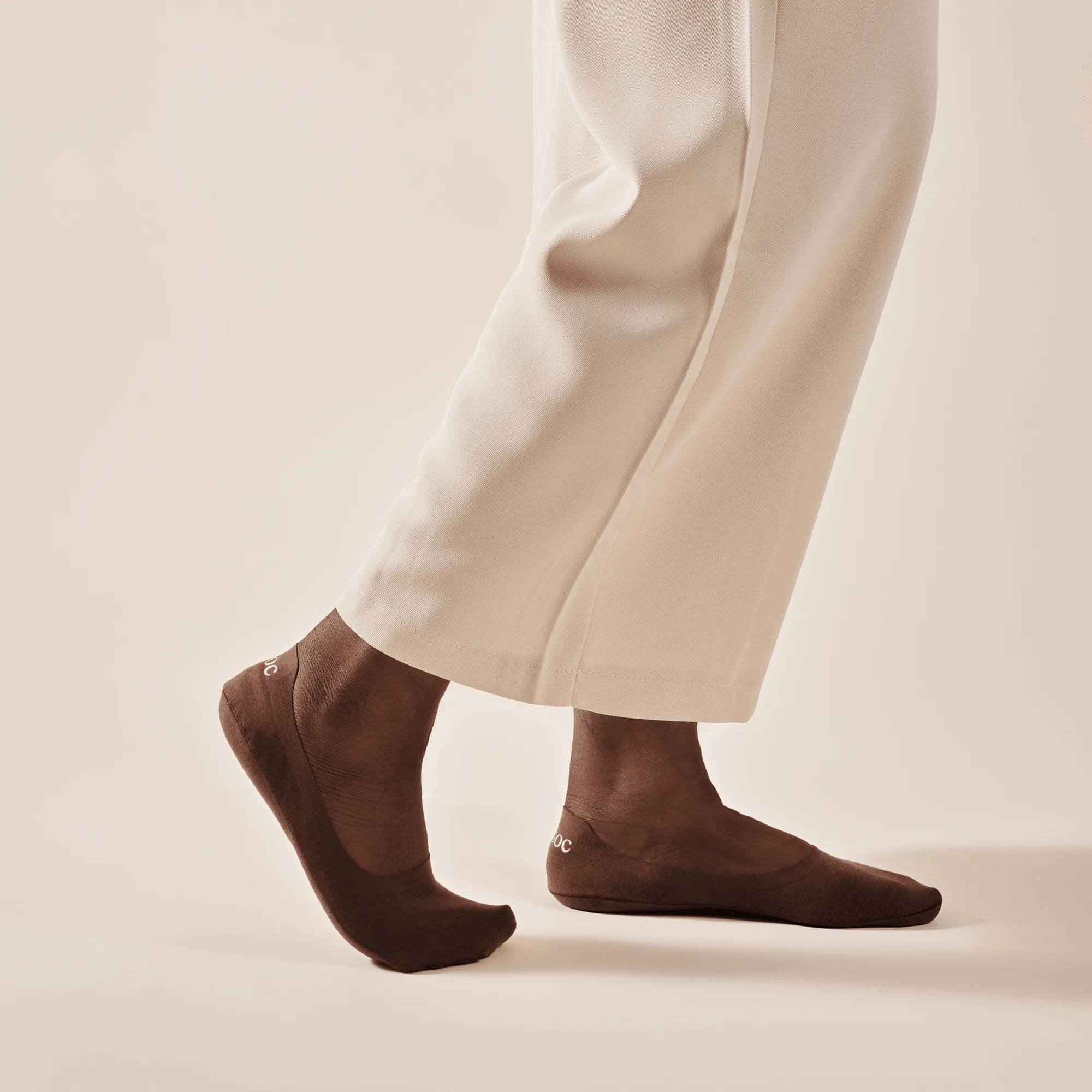 Espresso Brown Cotton No Show Socks