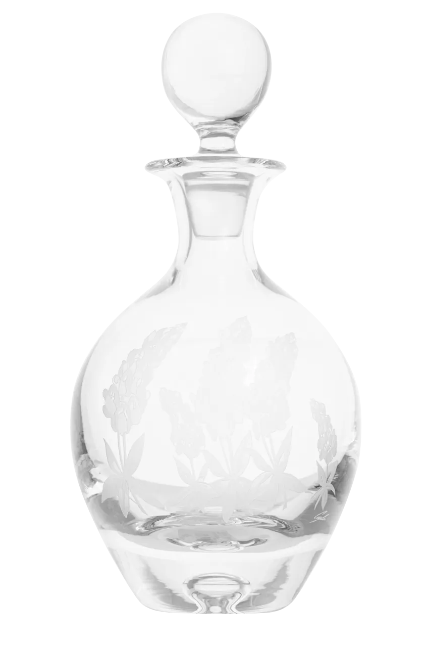 Evergreen Crystal Blue Bonnet Wine Decanter