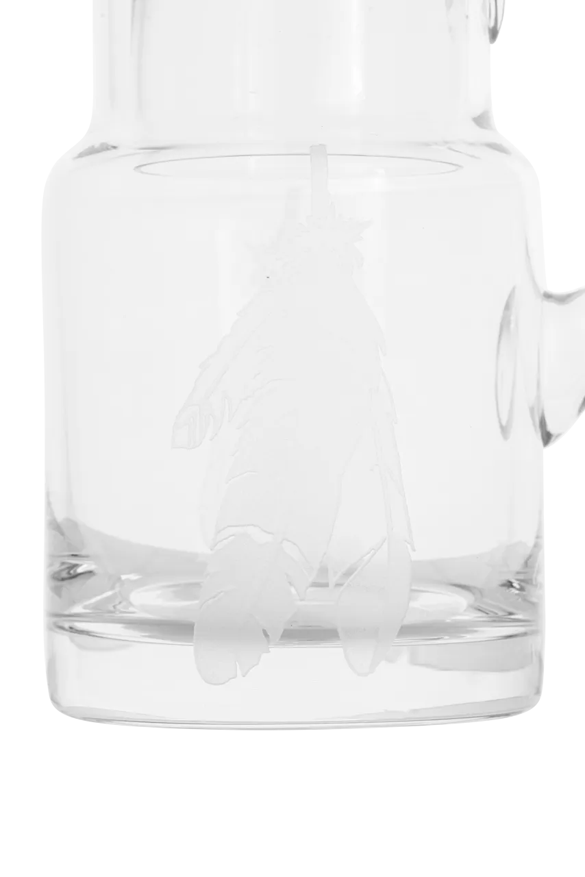 Evergreen Crystal Feather Engraved Pitcher