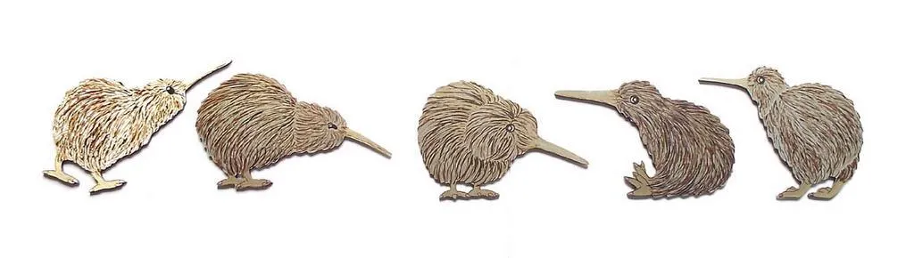 Flock of 5 Kiwi Birds Wall Art