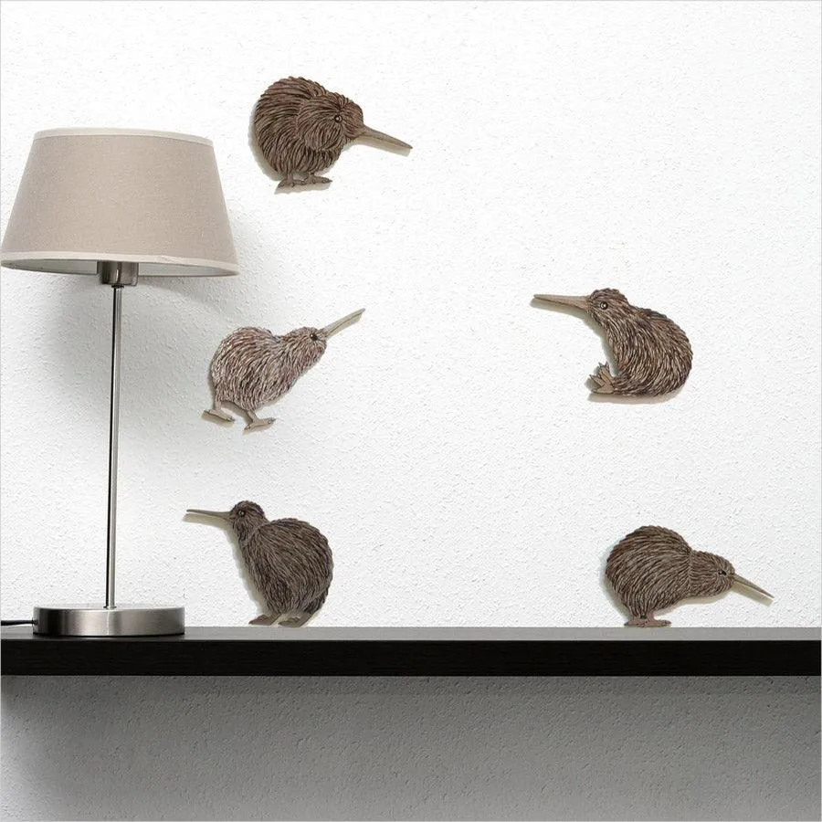 Flock of 5 Kiwi Birds Wall Art