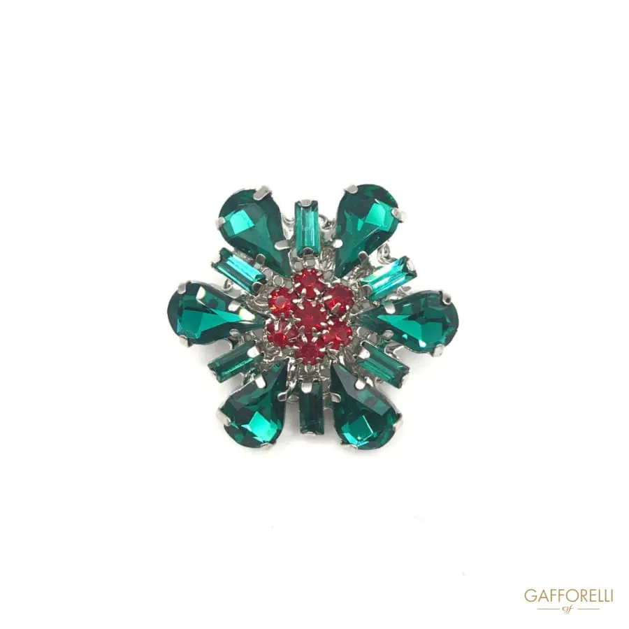 Floral Rhinestone Button - Art. 9276