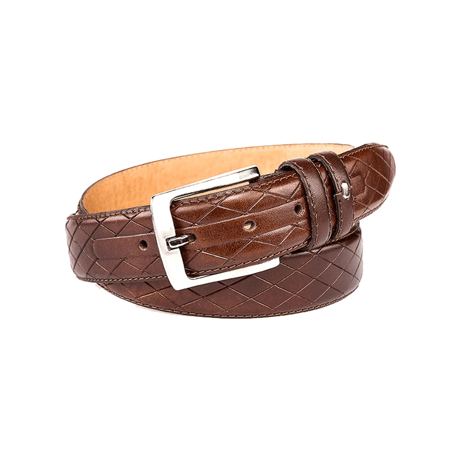 Germaine Diamond Leather Belt