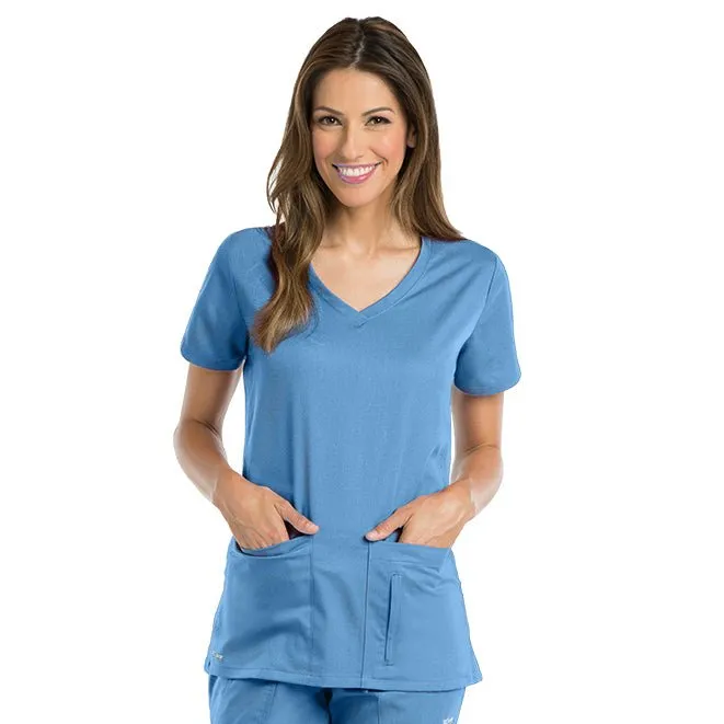 Greys Anatomy Women's Side Panel V-Neck Top 41423