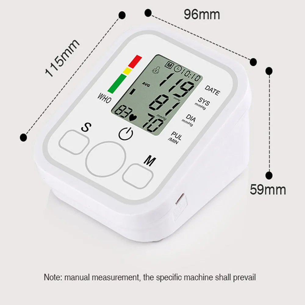 High Accuracy Digital Blood Pressure Monitor Sphygmomanometer - Battery Operated