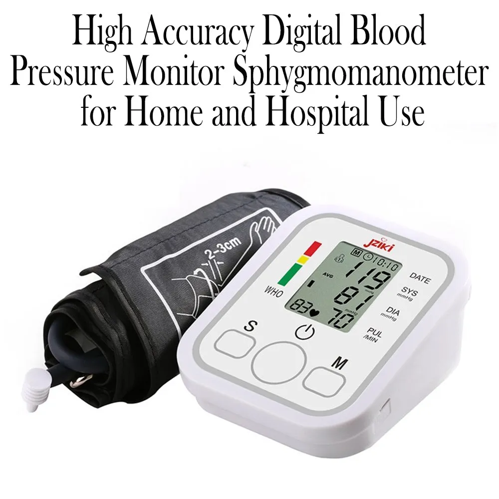 High Accuracy Digital Blood Pressure Monitor Sphygmomanometer - Battery Operated