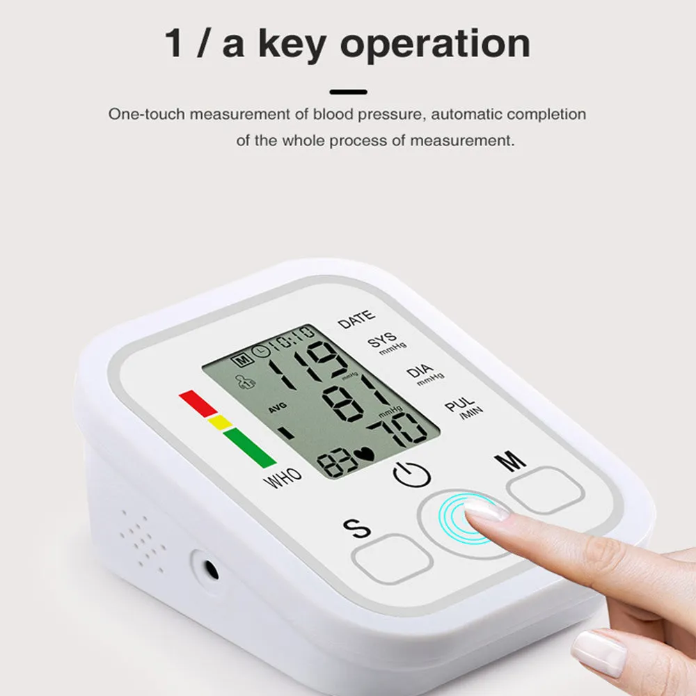 High Accuracy Digital Blood Pressure Monitor Sphygmomanometer - Battery Operated