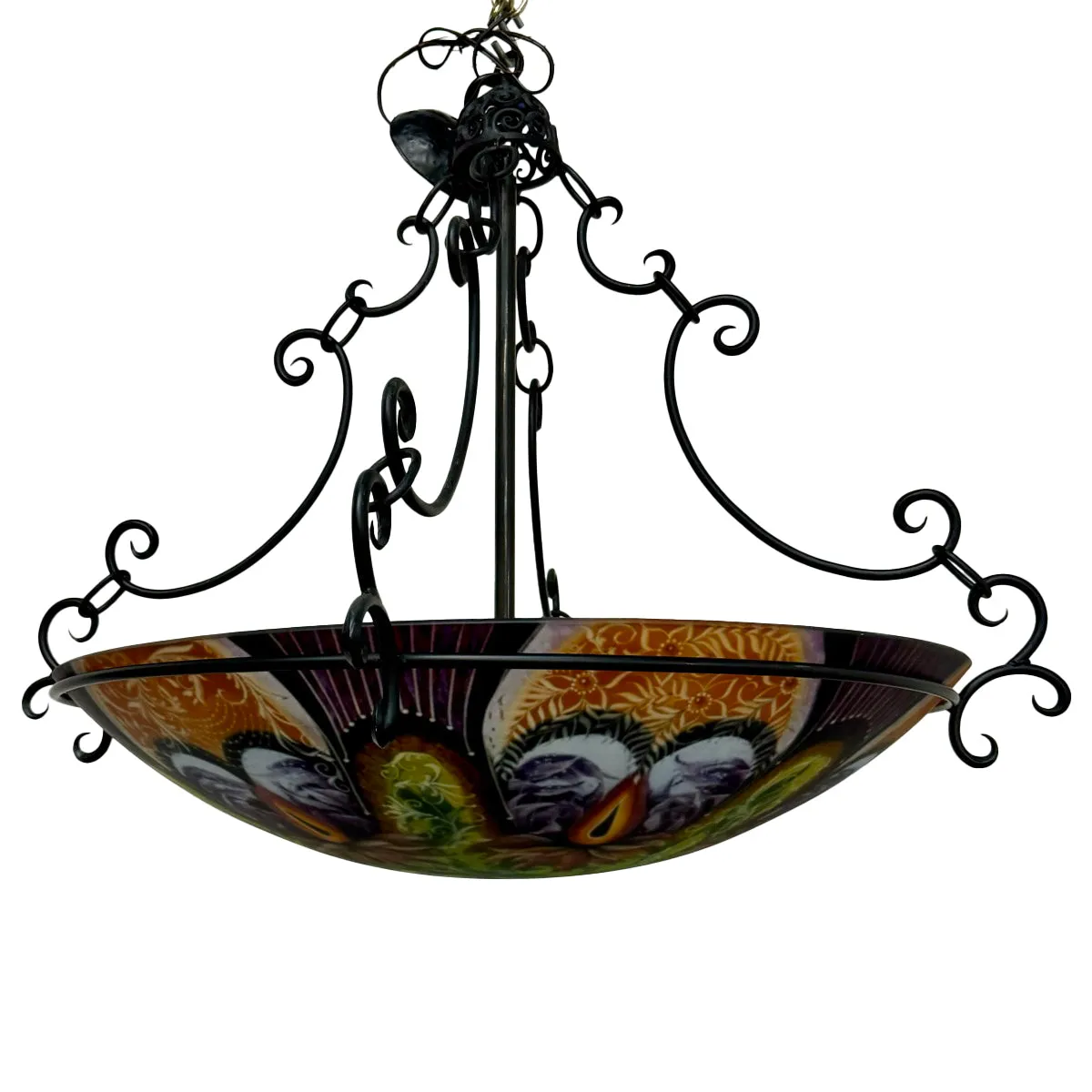 Ibis - Purple Art Glass Chandelier