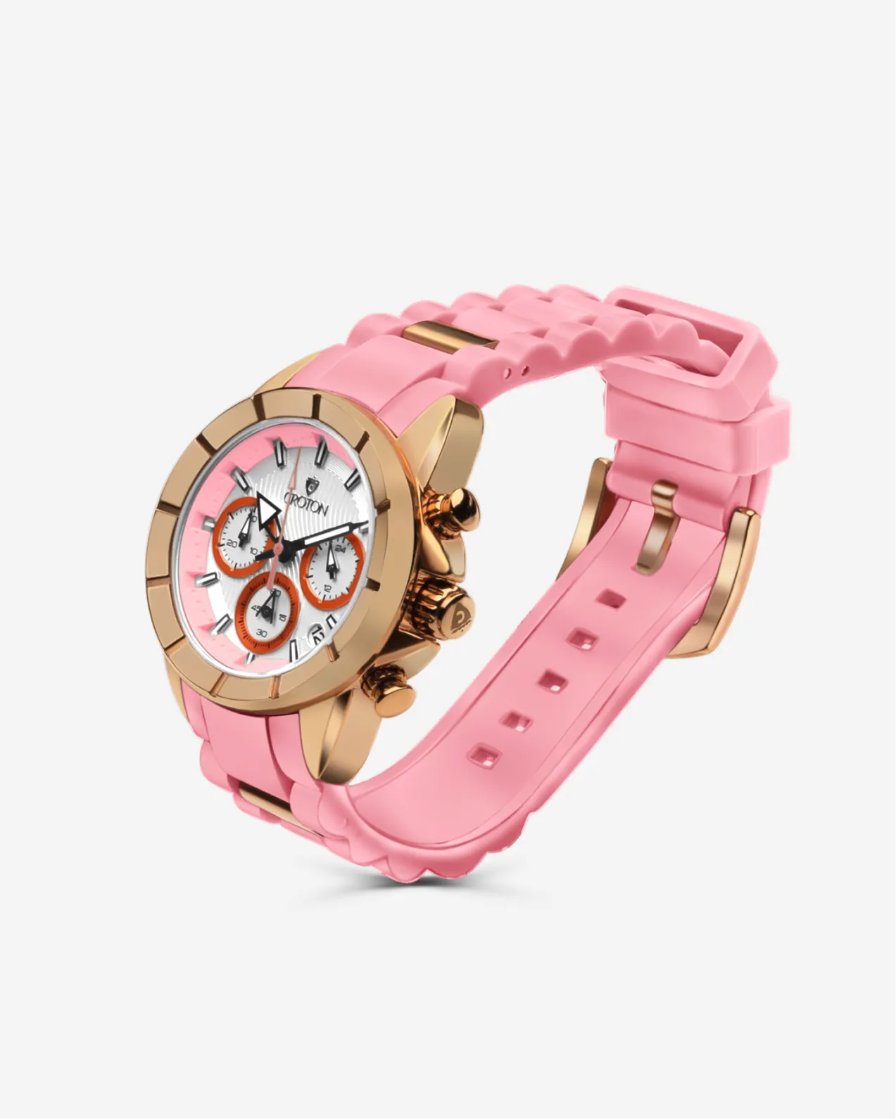 Ladies Rosegold Case Chronomaster with Silicon Strap