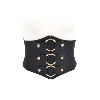 Leather Elastic O Ring Corset Belt