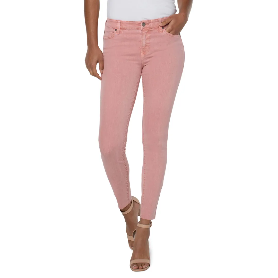 Liverpool Abby Ankle Skinny w Cut Hem (Rose Blush 28" inseam)