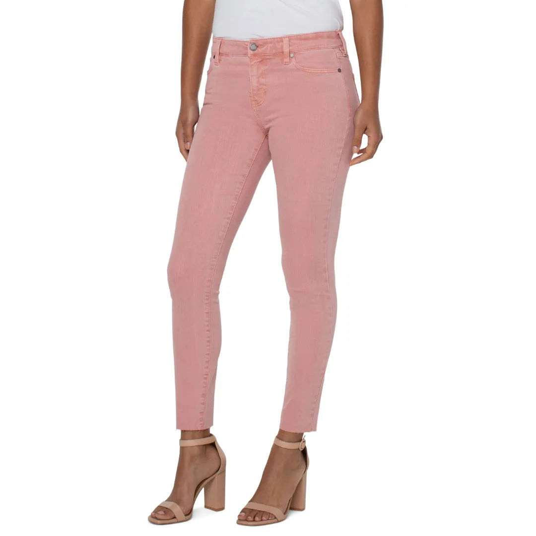 Liverpool Abby Ankle Skinny w Cut Hem (Rose Blush 28" inseam)