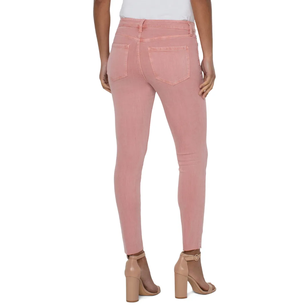 Liverpool Abby Ankle Skinny w Cut Hem (Rose Blush 28" inseam)