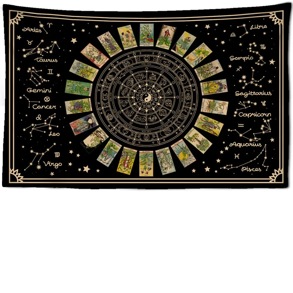 Mandala Tarot Zodiac Tapestry