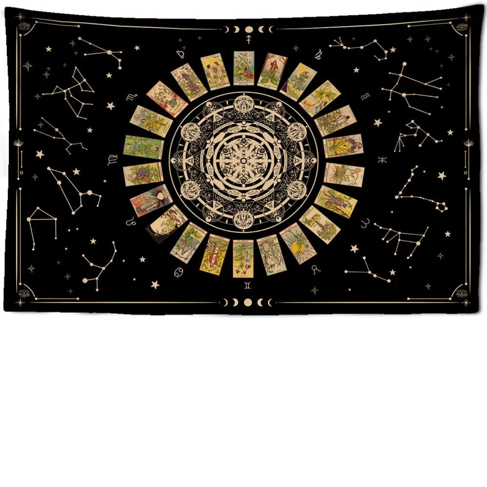 Mandala Tarot Zodiac Tapestry