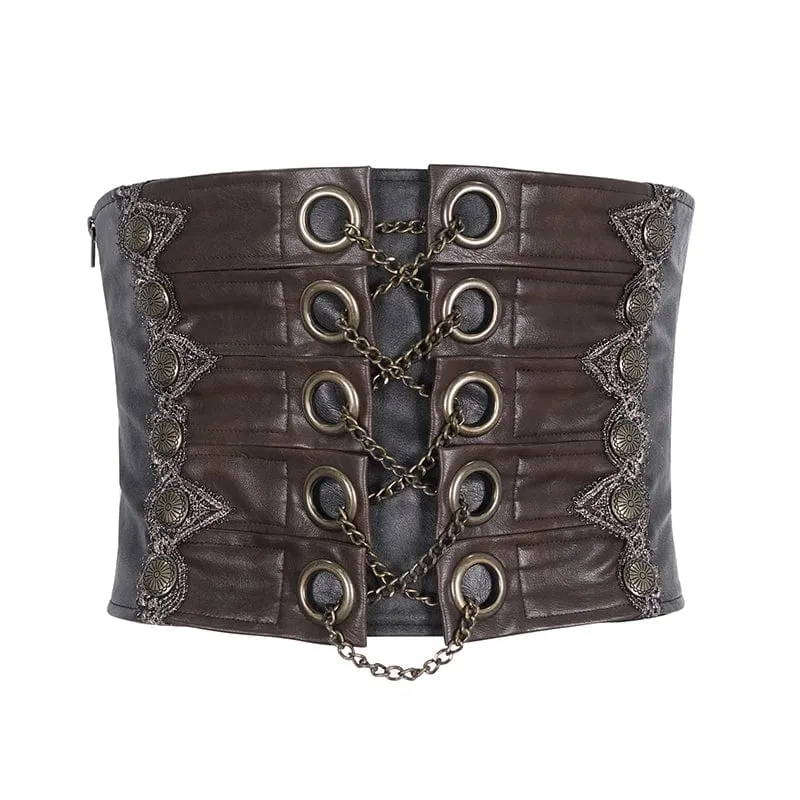 Men's Gothic Chain Faux Leather Belt