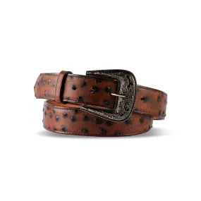 Mens Texas Country Ostrich Print Tabaco