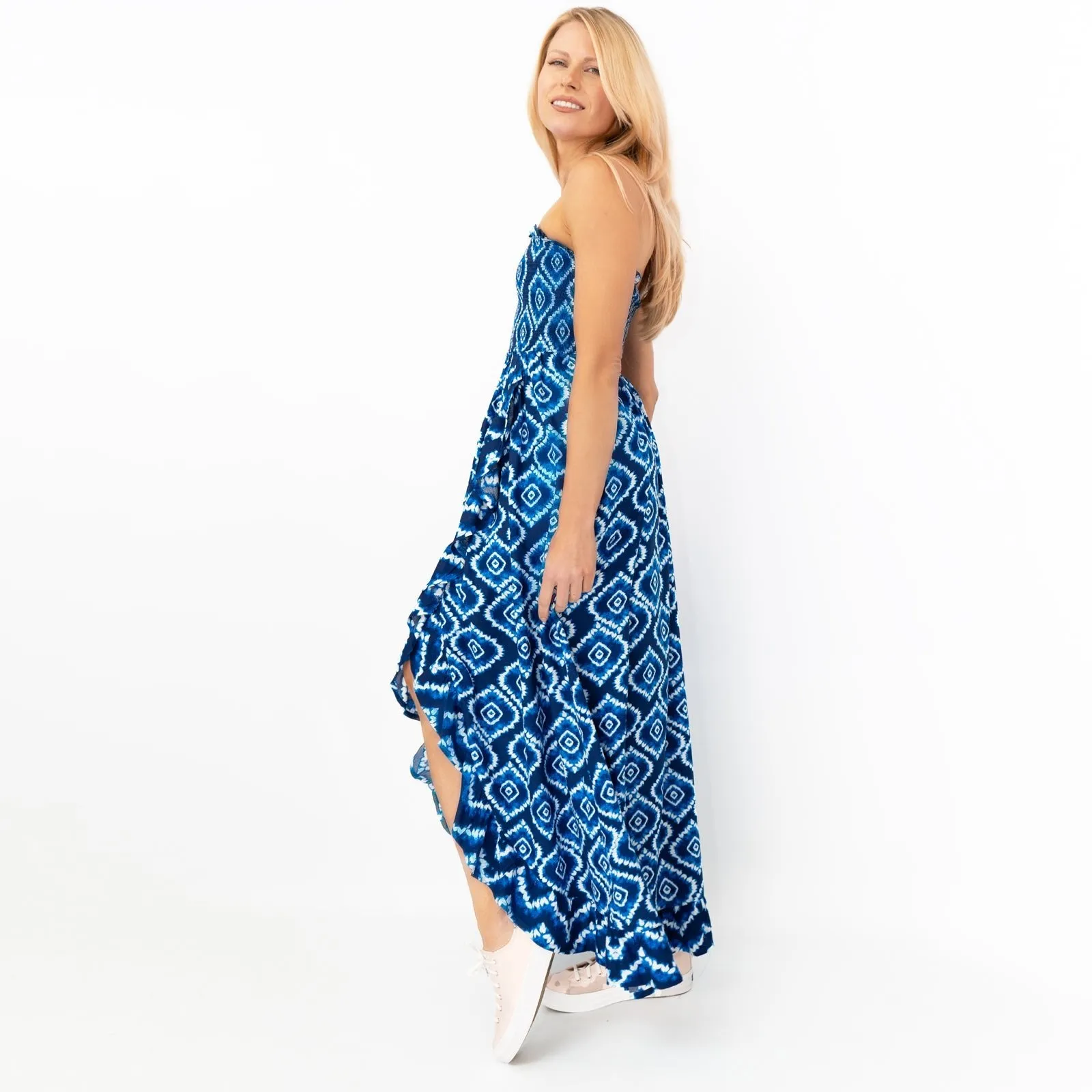 Monsoon Tie-Dye Off Shoulder Summer Sundress Beach Maxi Dress