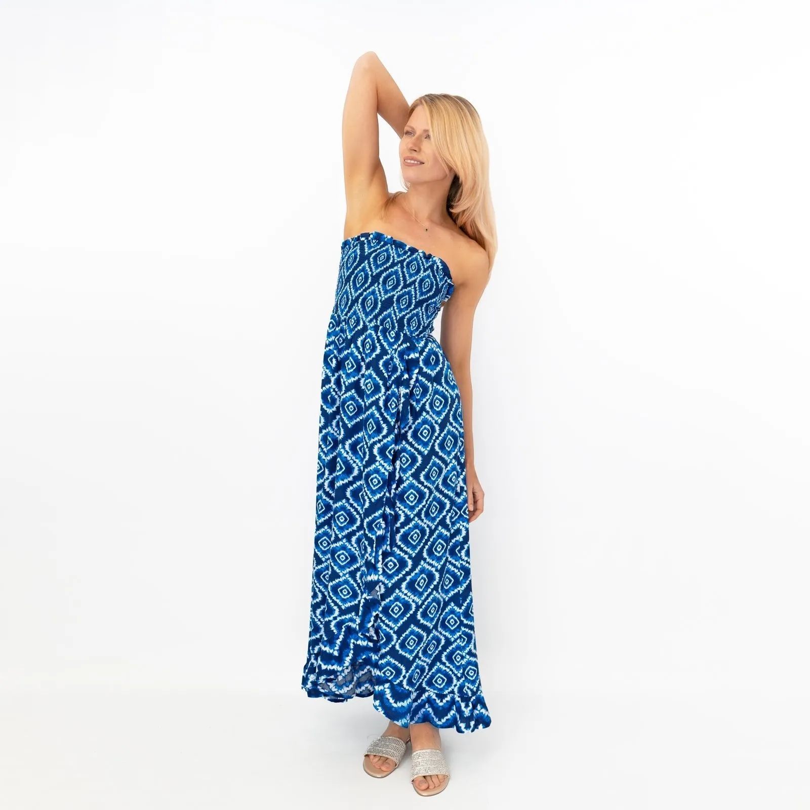 Monsoon Tie-Dye Off Shoulder Summer Sundress Beach Maxi Dress