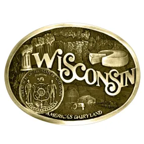 Montana Silversmiths Wisconsin State Heritage Attitude Buckle