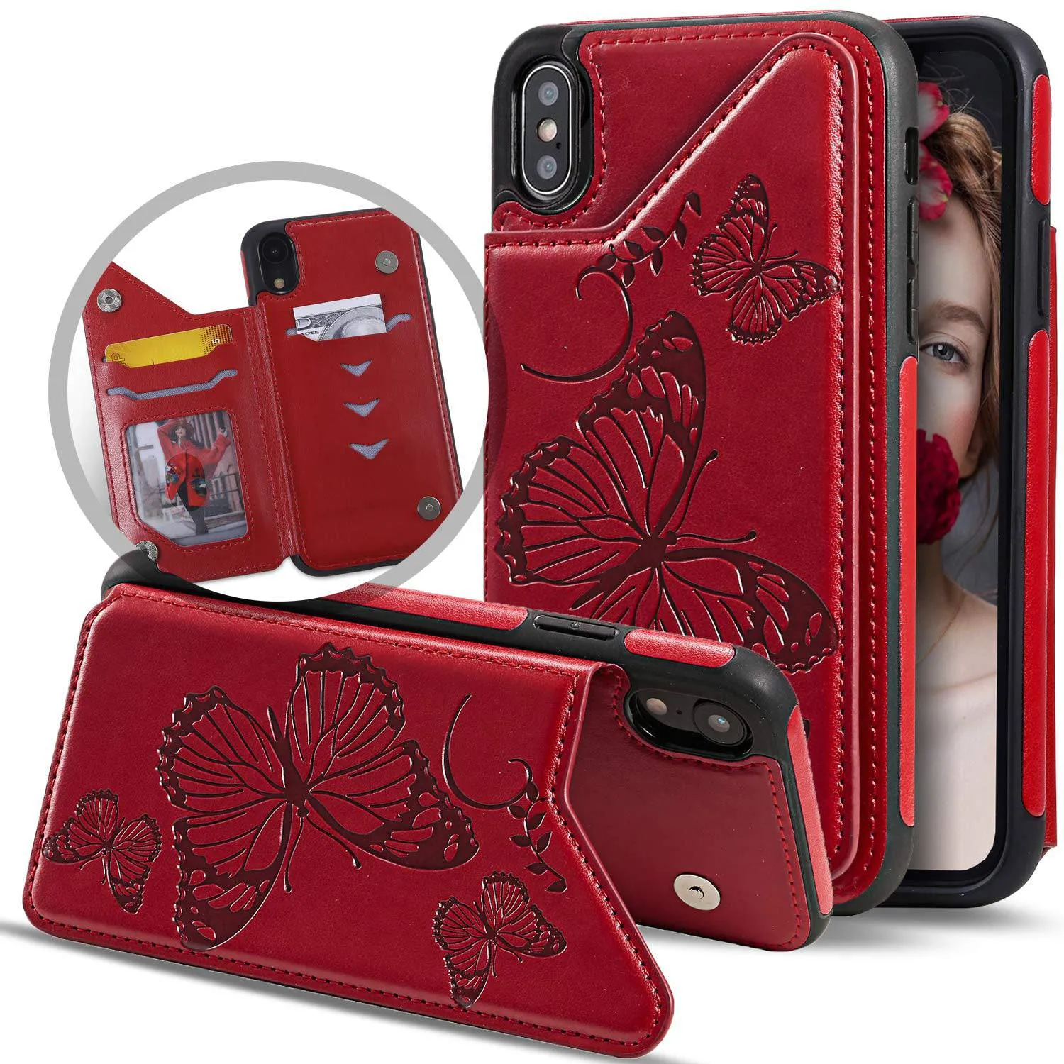 New Luxury Embossing Wallet Cover For iPhone Xs Max-Fast Delivery