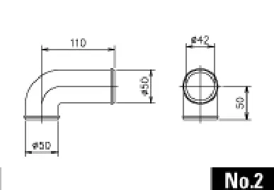 NO.2 CAST ALUMINUM ELBOW 90DEG 5R 50MM - (12400002)