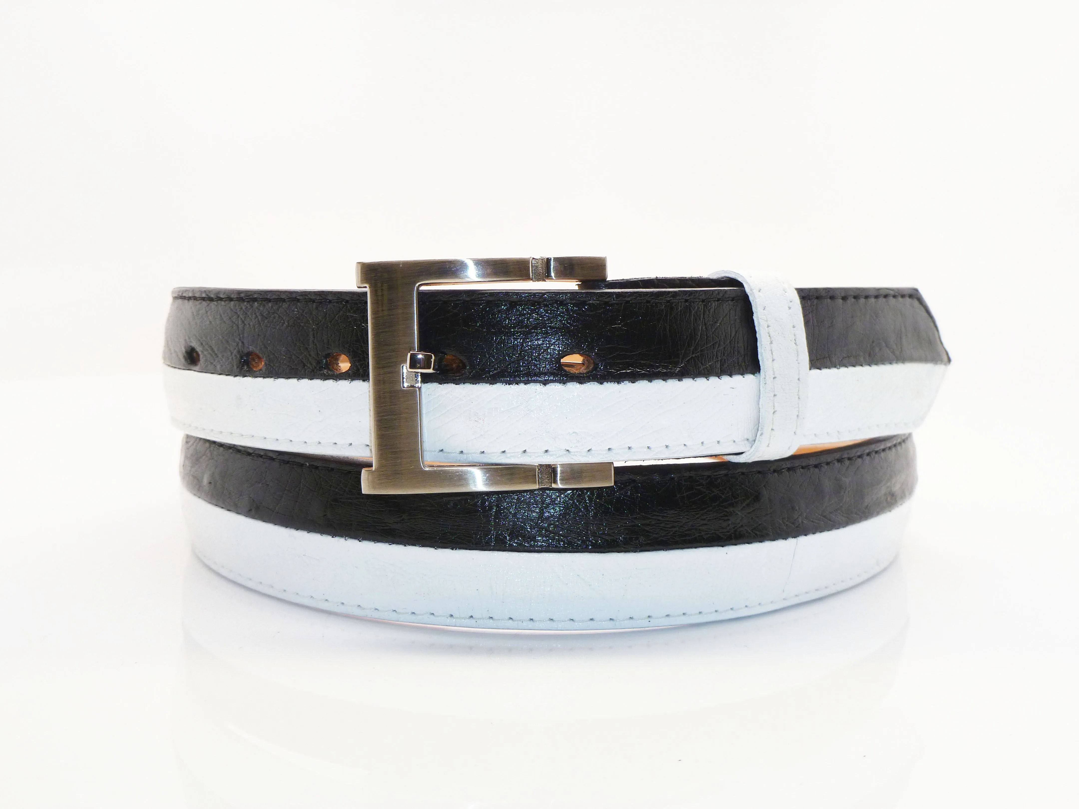 Ostrich Belt Black/White