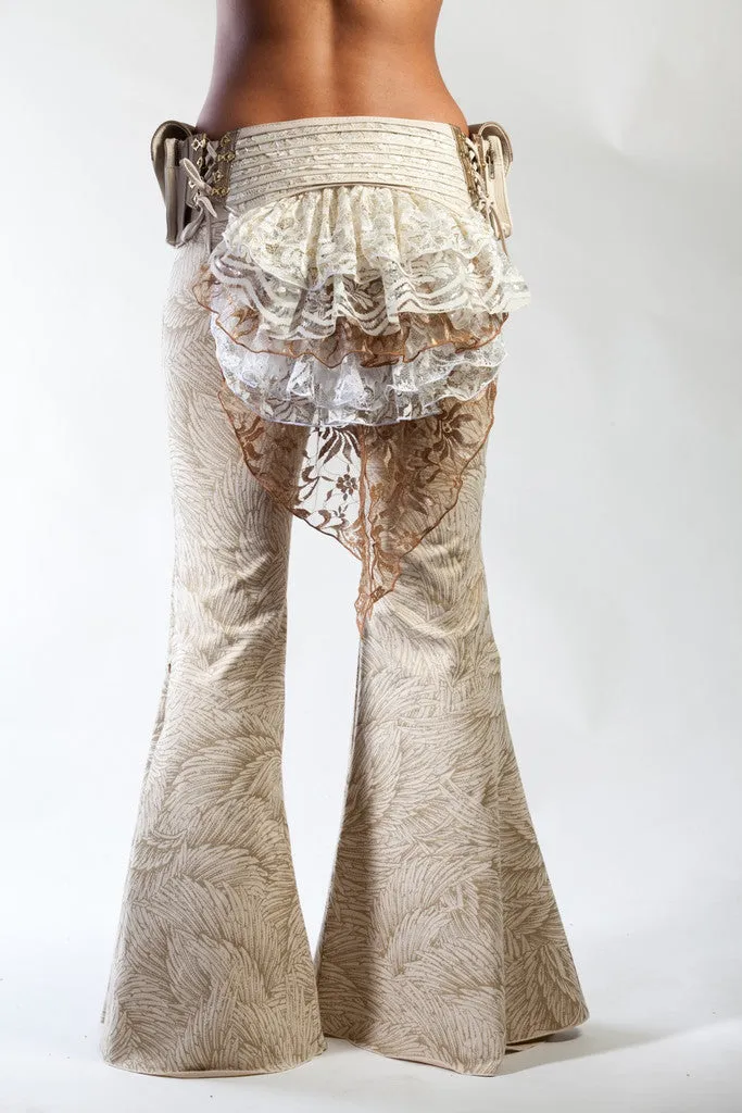 Peacock Bustle Belt - Cream