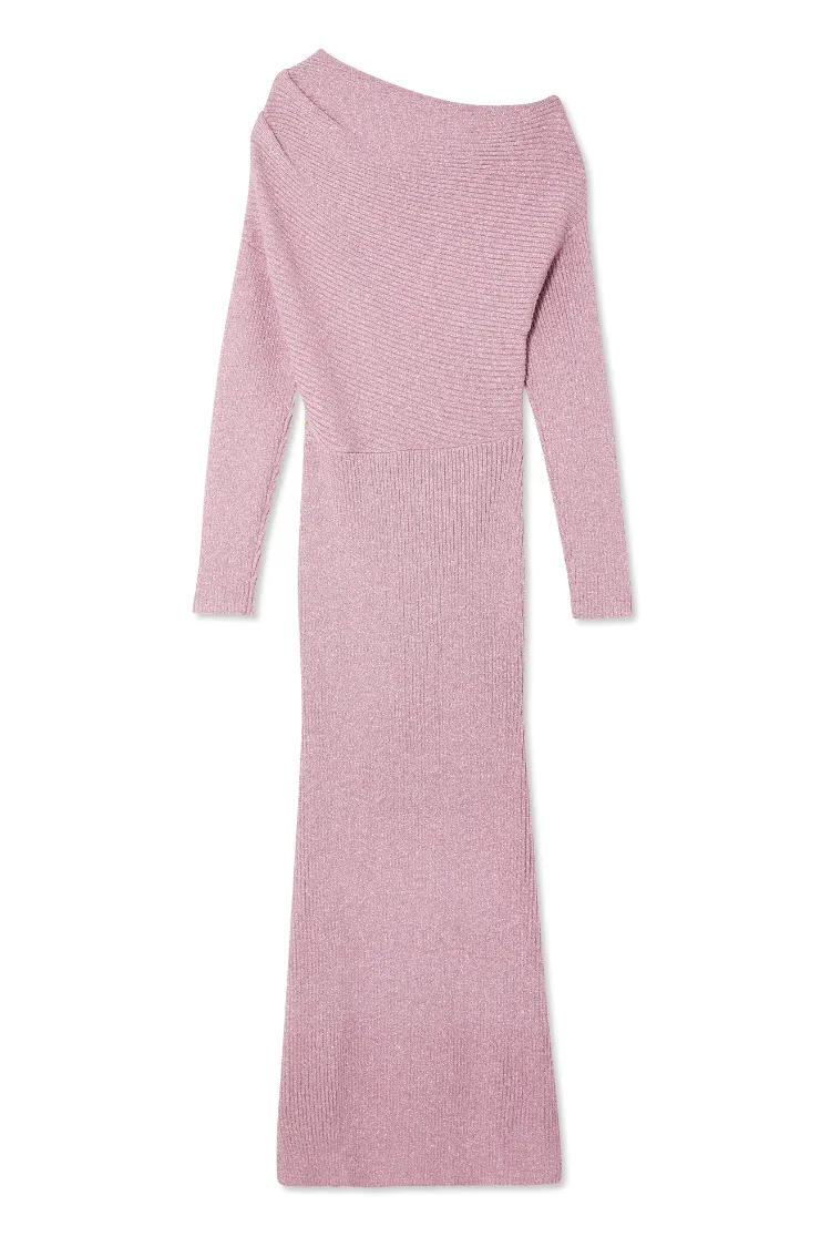 Pink Rib Knit Tilly Dress