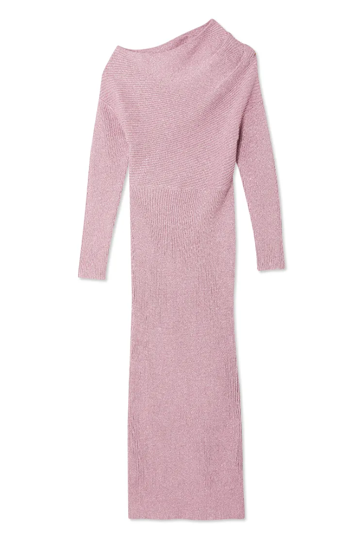 Pink Rib Knit Tilly Dress