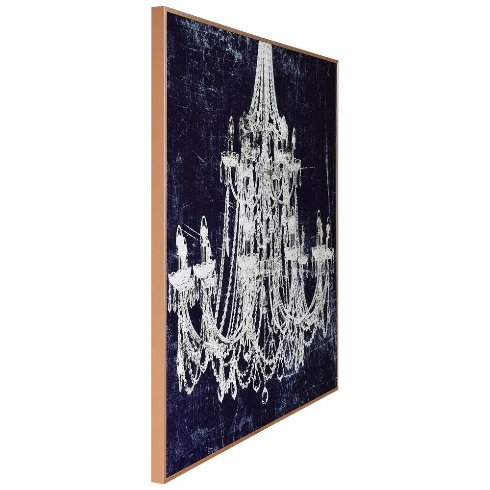 "12 Candle lights" Glass Art Metal Rose Gold Frame Wall Art