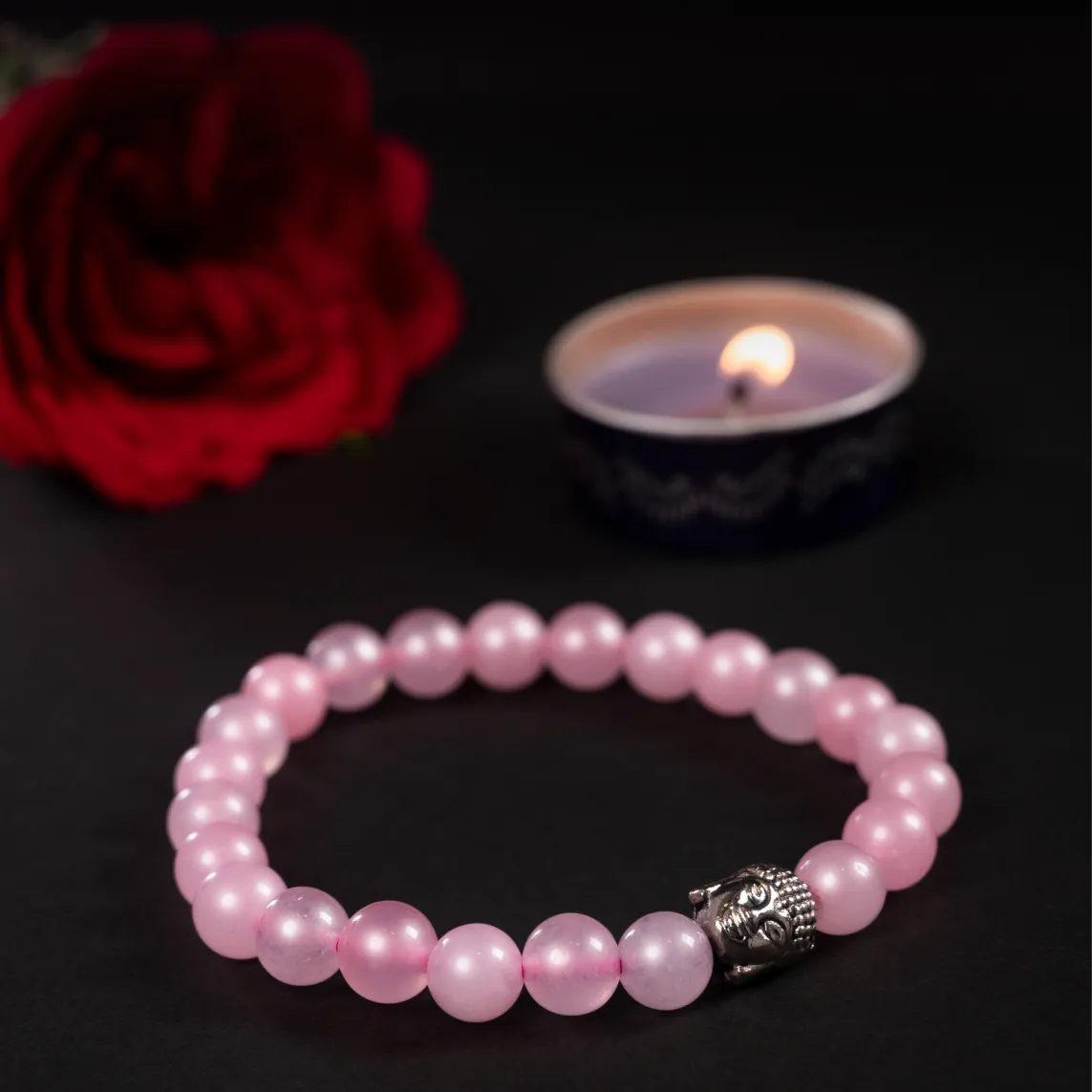 Rose Quartz Bracelet with Buddha