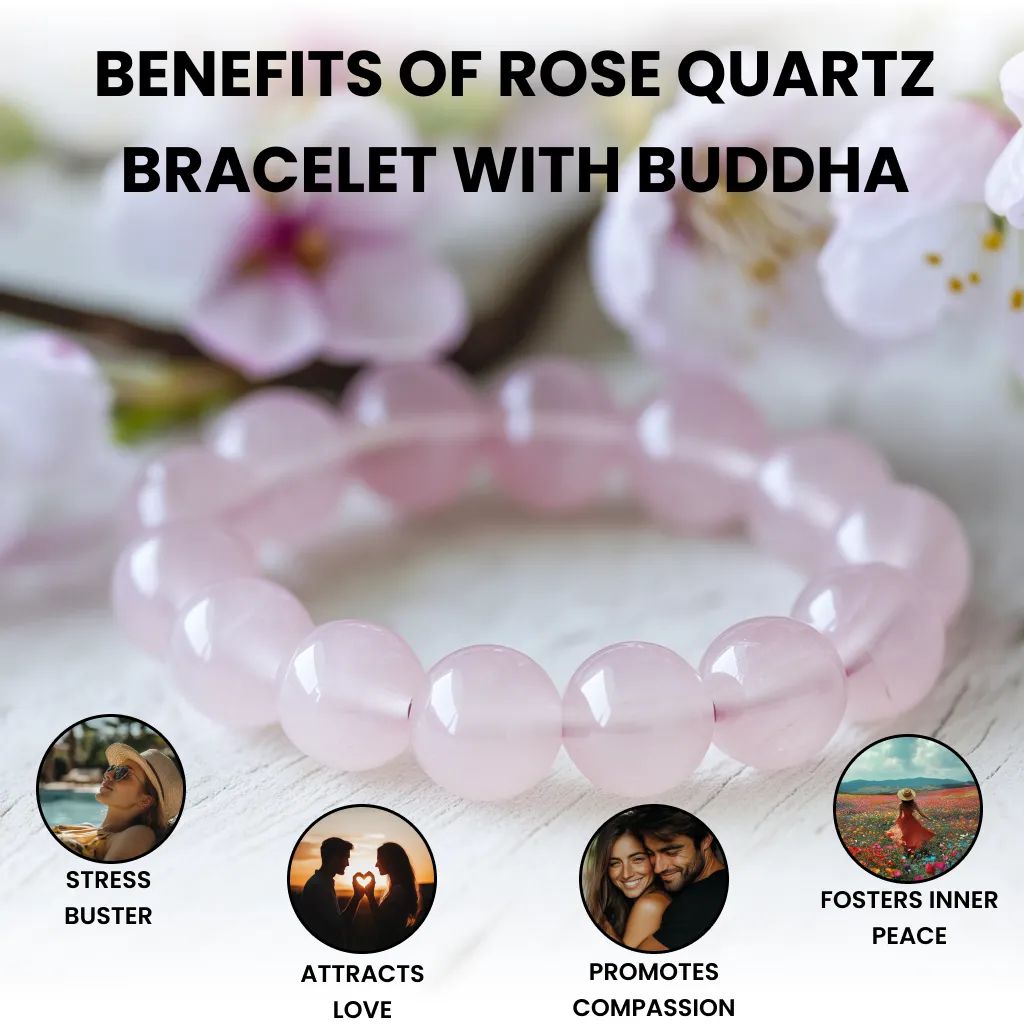 Rose Quartz Bracelet with Buddha