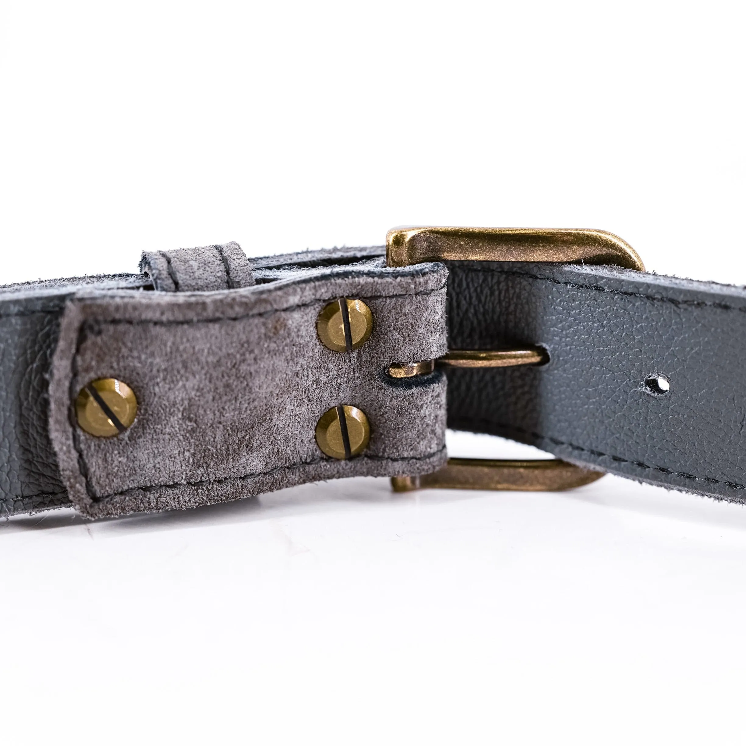 Rough Gray Leather Belt