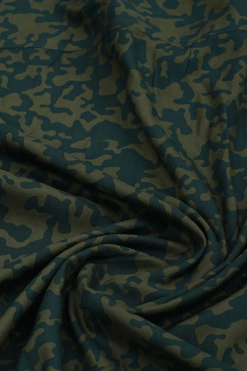 Royal Green Camo Print - Half Sleeve - Airlite Shirt