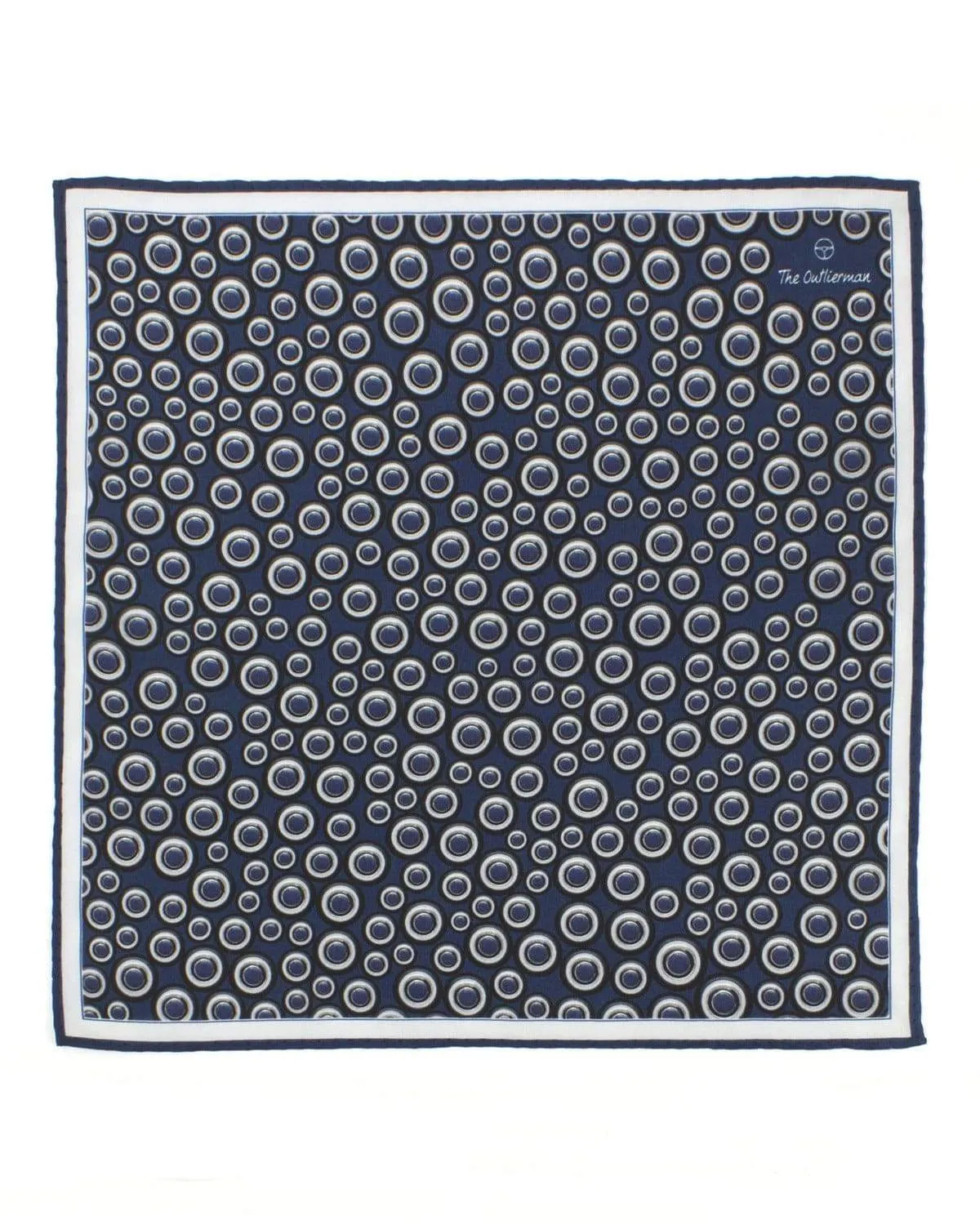 SIGNATURE WHEEL - Silk Pocket Square - Blue