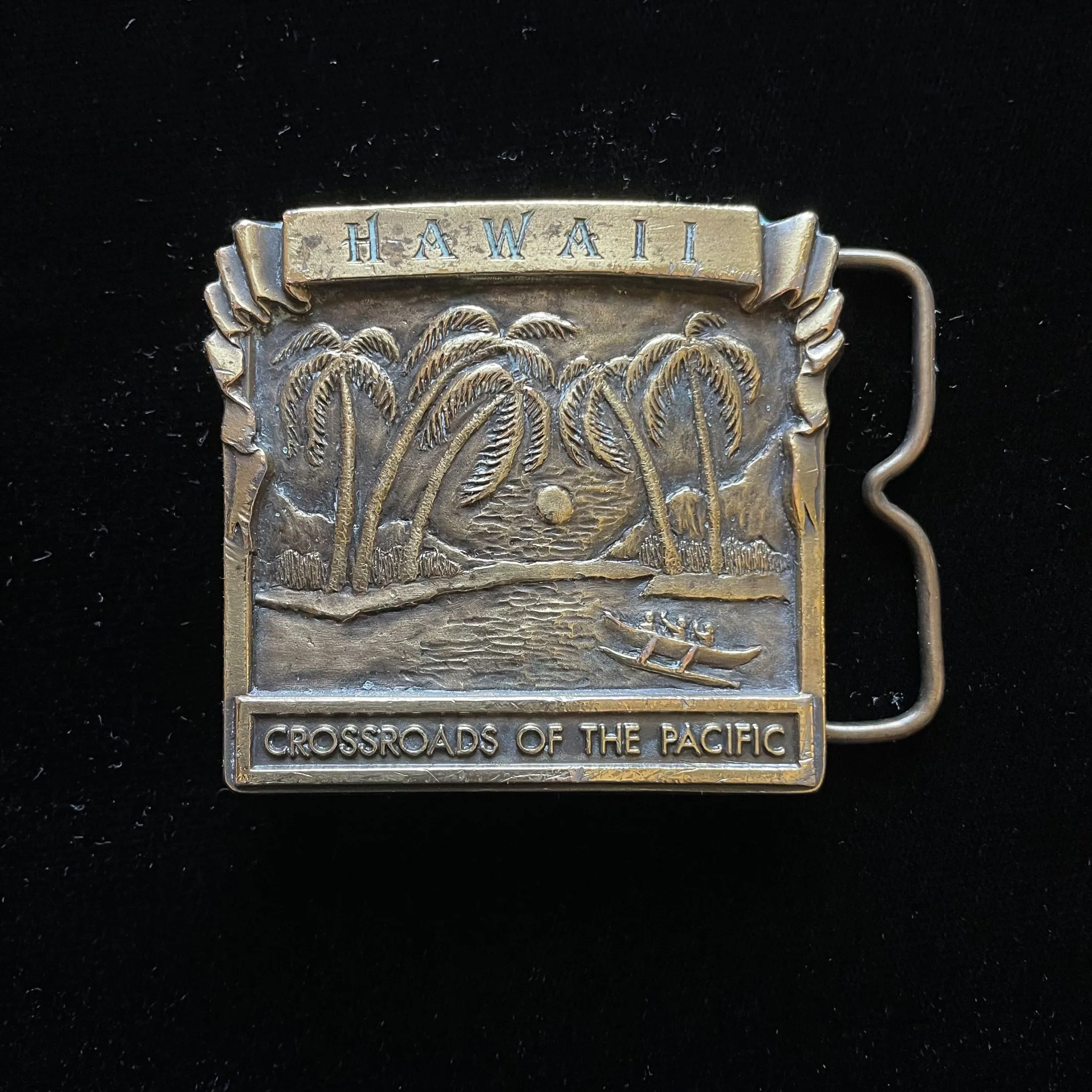 SOLD Bergamot/Siskiyou Vintage 1977 Brass Buckle, Hawaii