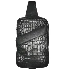 TESTALEONE Luxury Pack Bag. Black croc