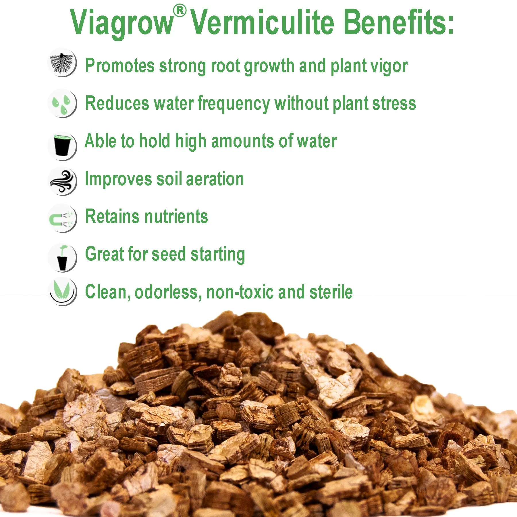 Viagrow 0.5CU. FT. Vermiculite Coarse and Chunky Grade (Pallet of 150)