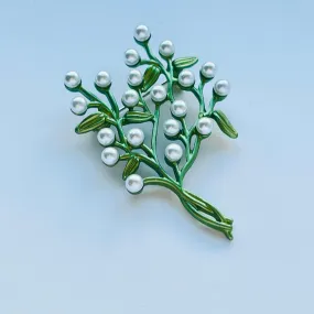 Vintage Pearl Botanical Brooch