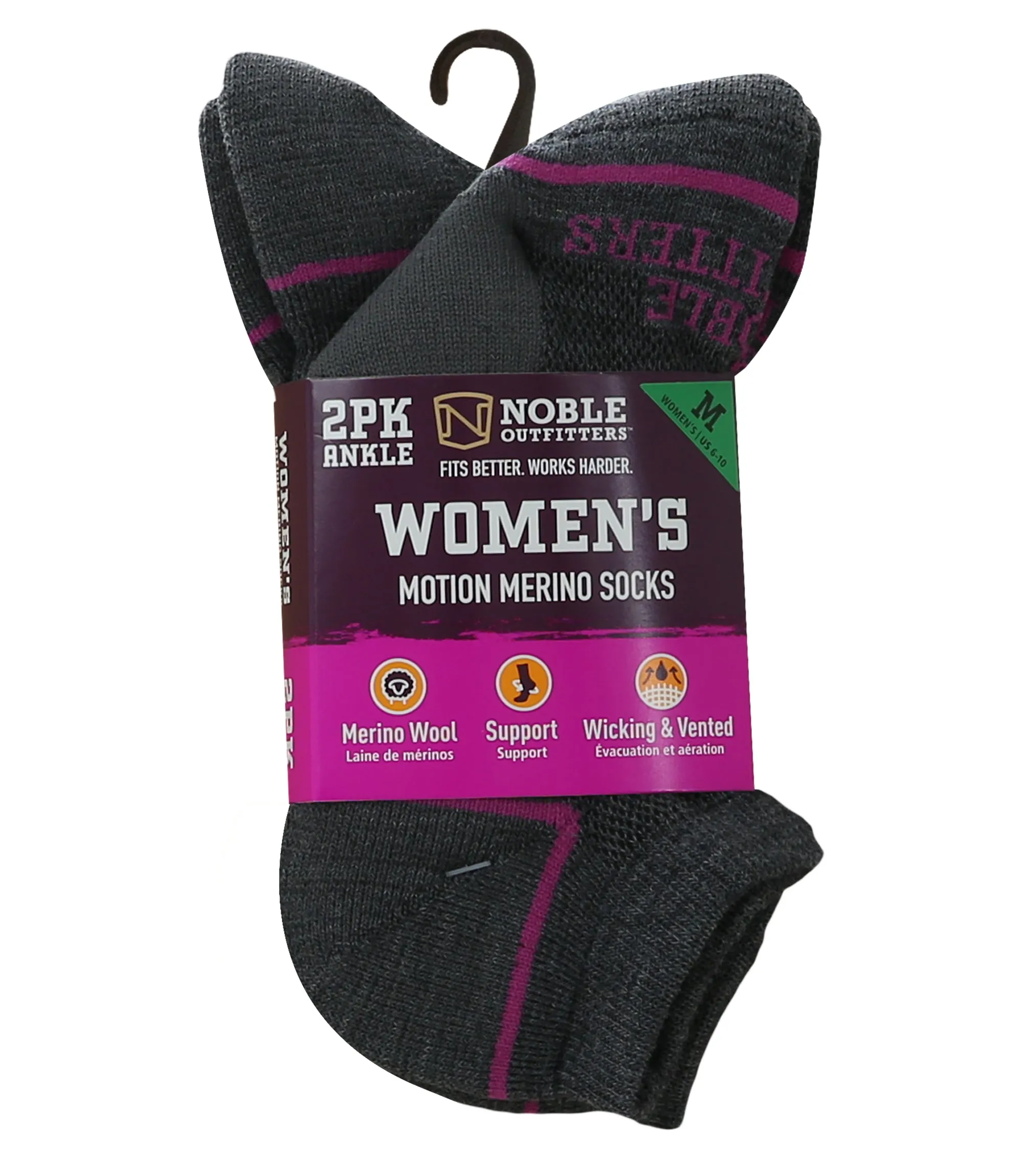 Women's Motion Merino Ankle Sock – 2 Pack